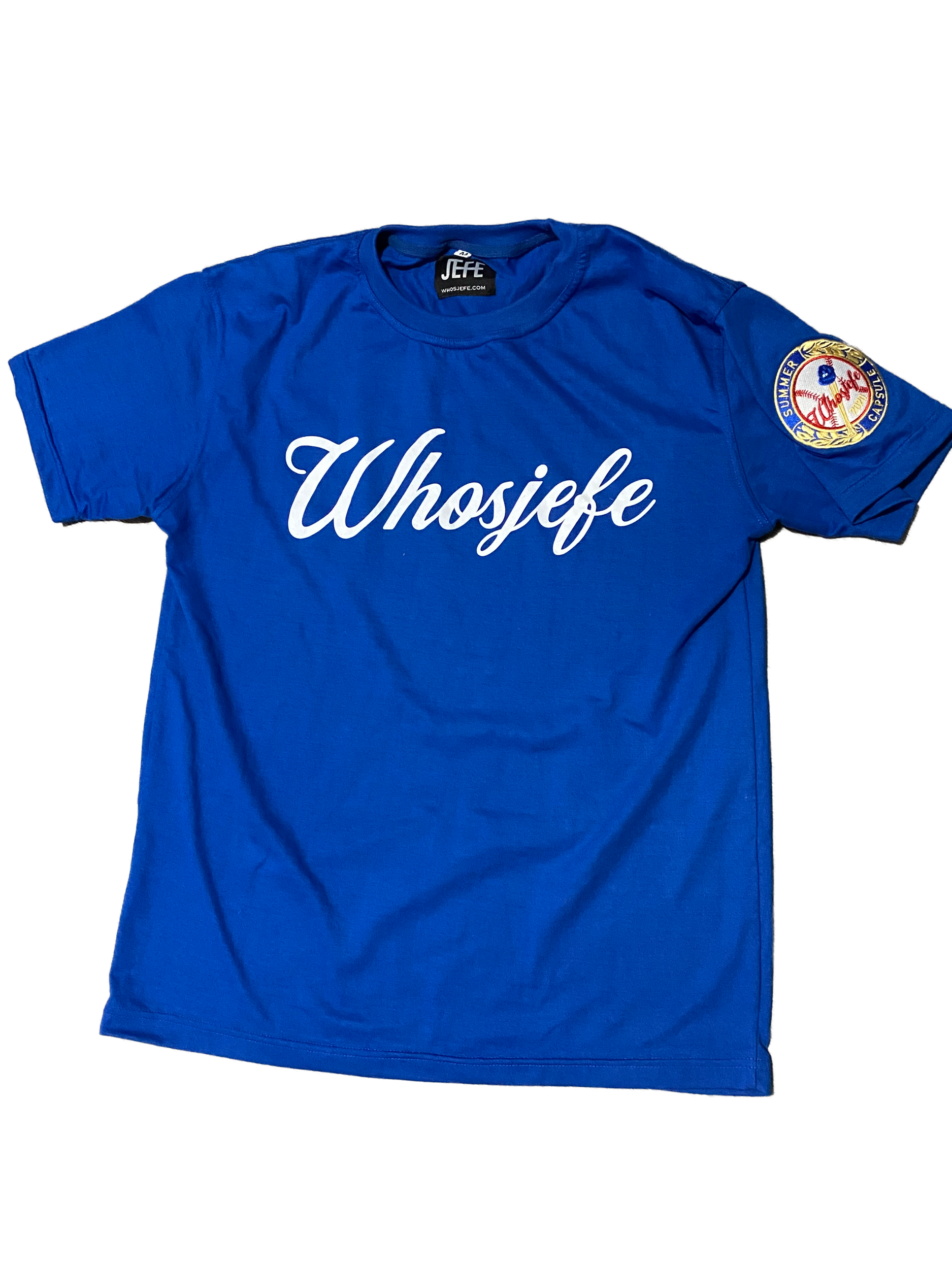 WHOSJEFE Blue Baseball T-shirt