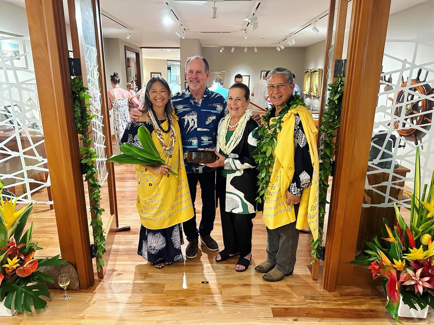 What an honor to have Danny and Anna Akaka bless the Robinson Estate trust gallery! We have been working on this project for many years with Louli Yardley and partnered with @wilkinsonwoodworkshawaii to build the custom designed cases. Featured are w