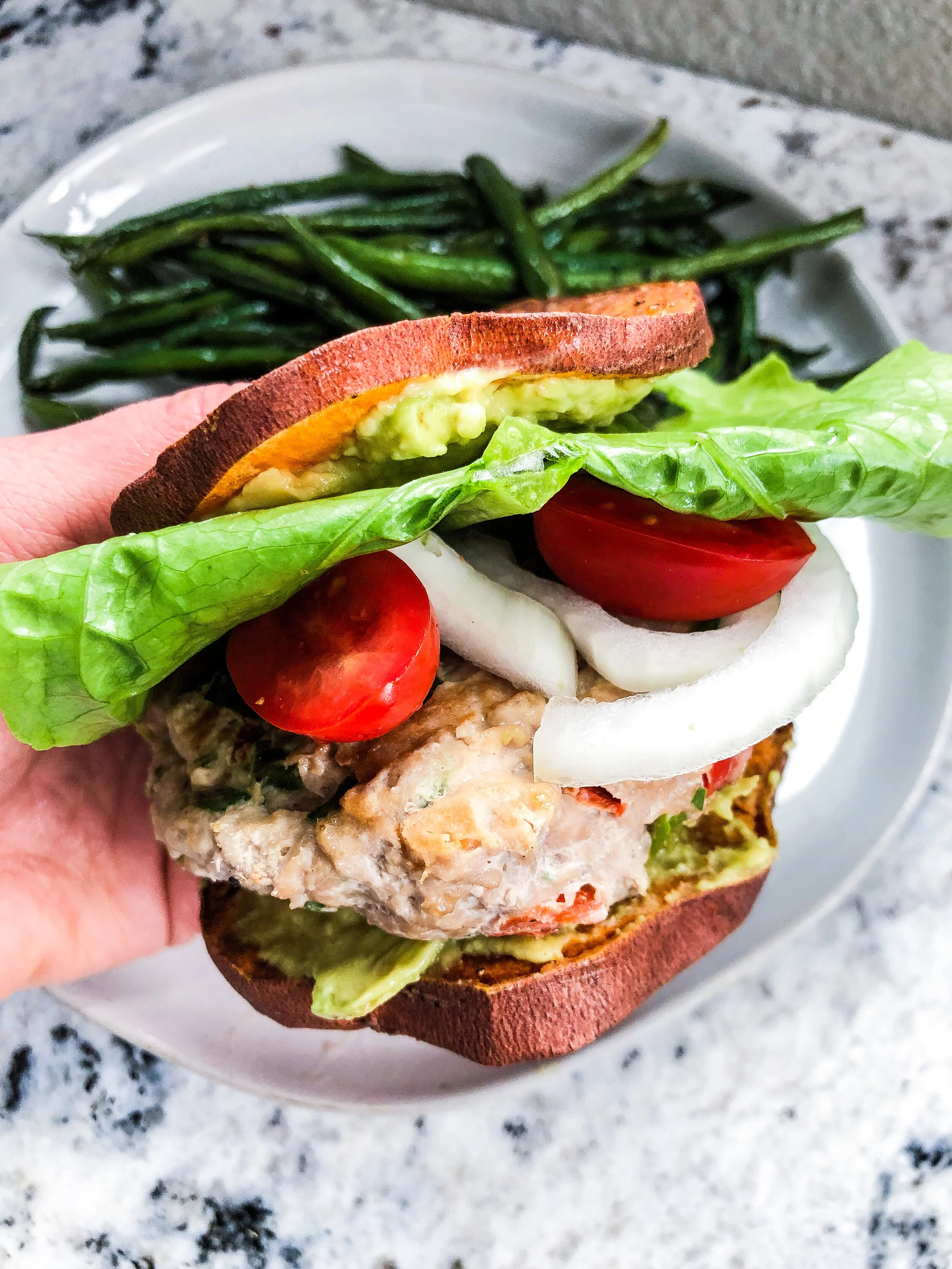 Simple Turkey Burgers w/ Sweet Potato Bun 