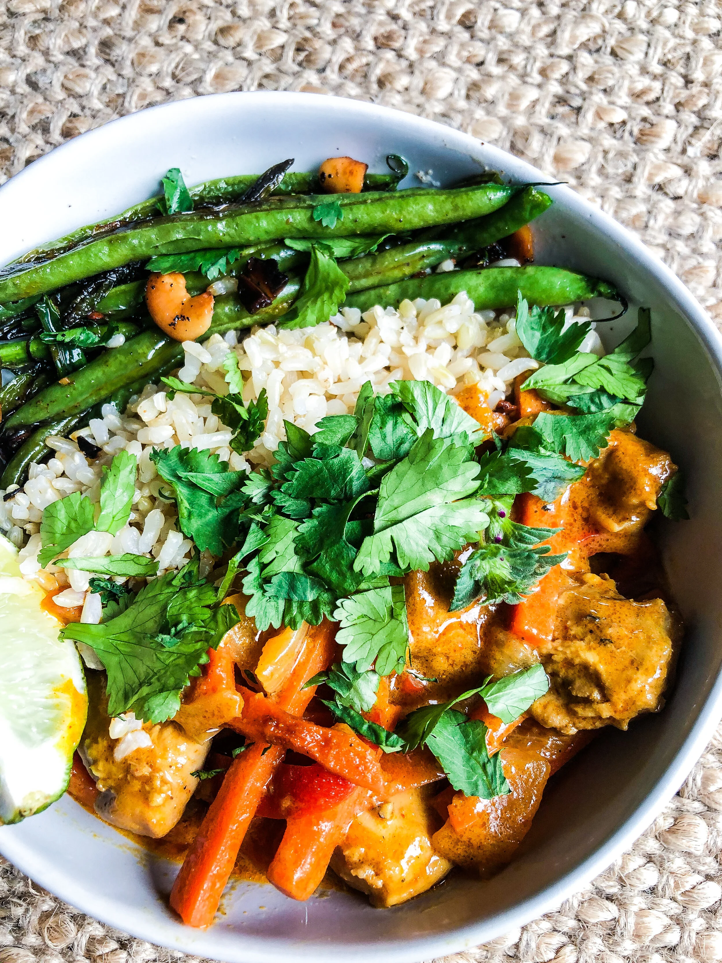 Chicken Coconut Curry + Spicy Green Beans