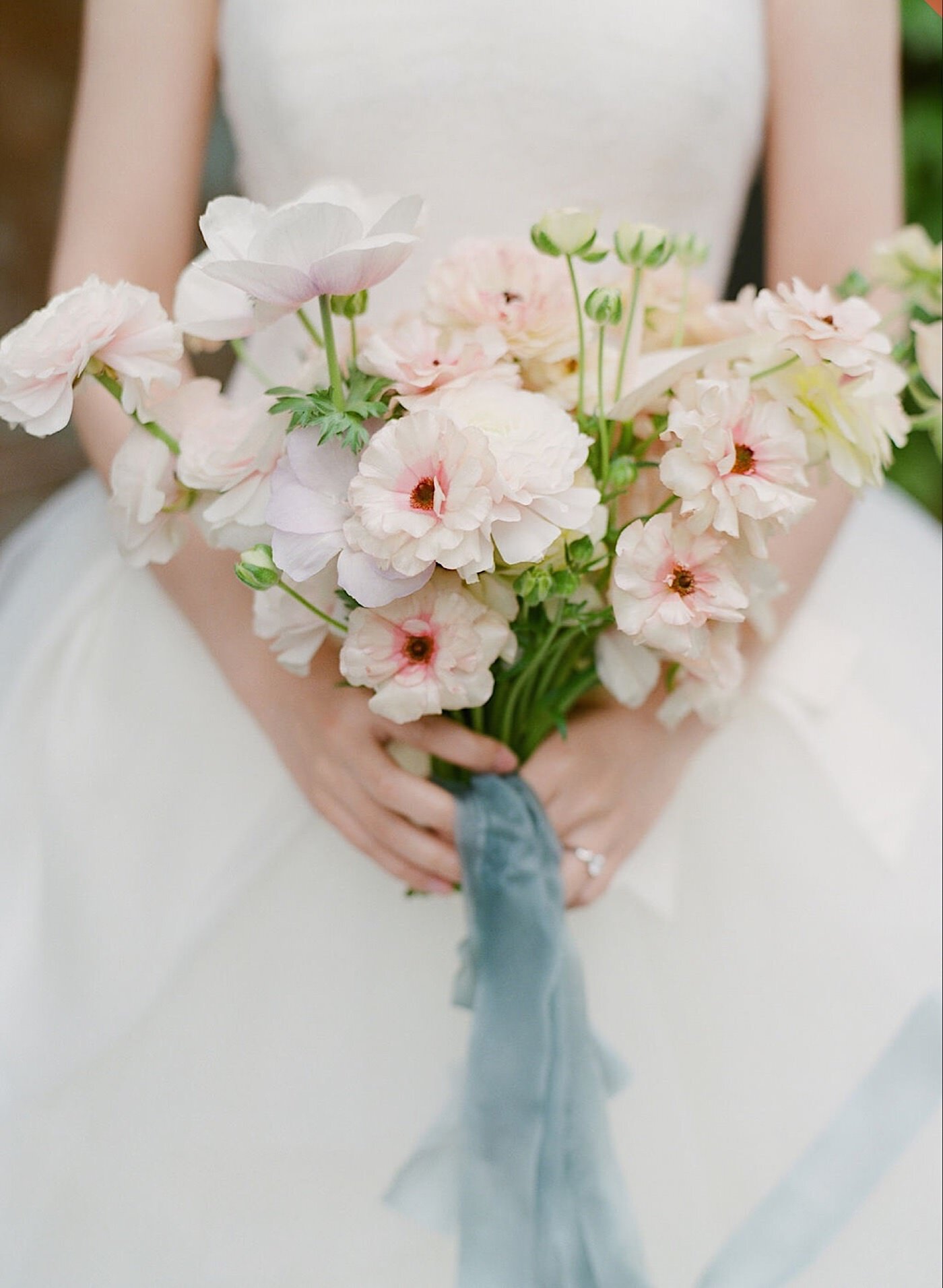 Romantic pastel bridal bouquet at a JM Cellars Wedding