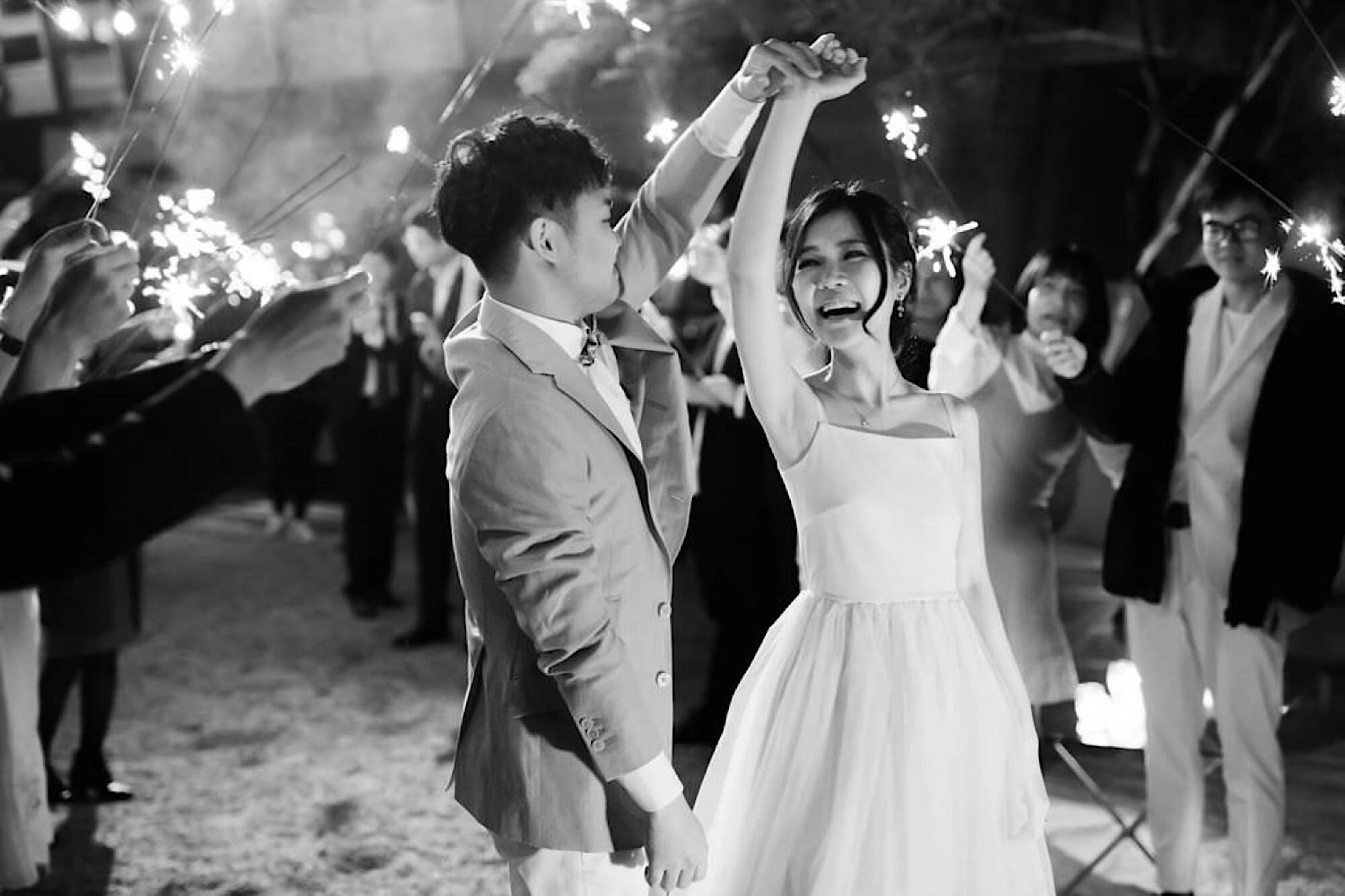 A romantic sparkler exit at a JM Cellars wedding in Woodinville