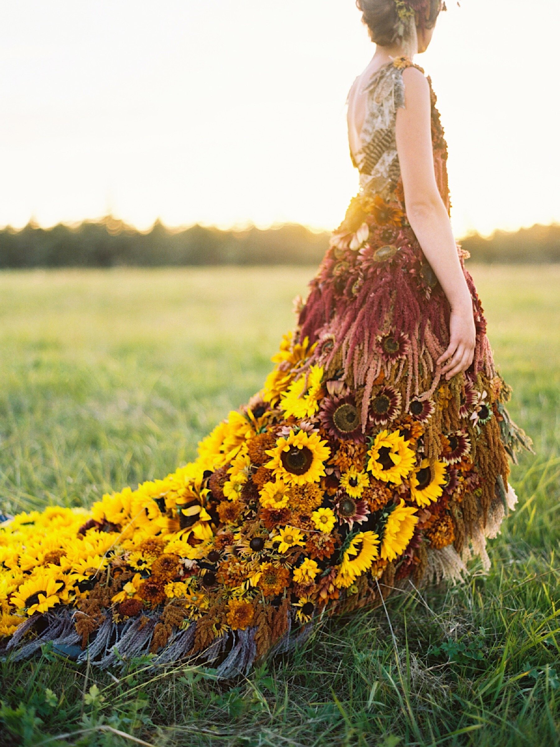 sunflower wedding dress