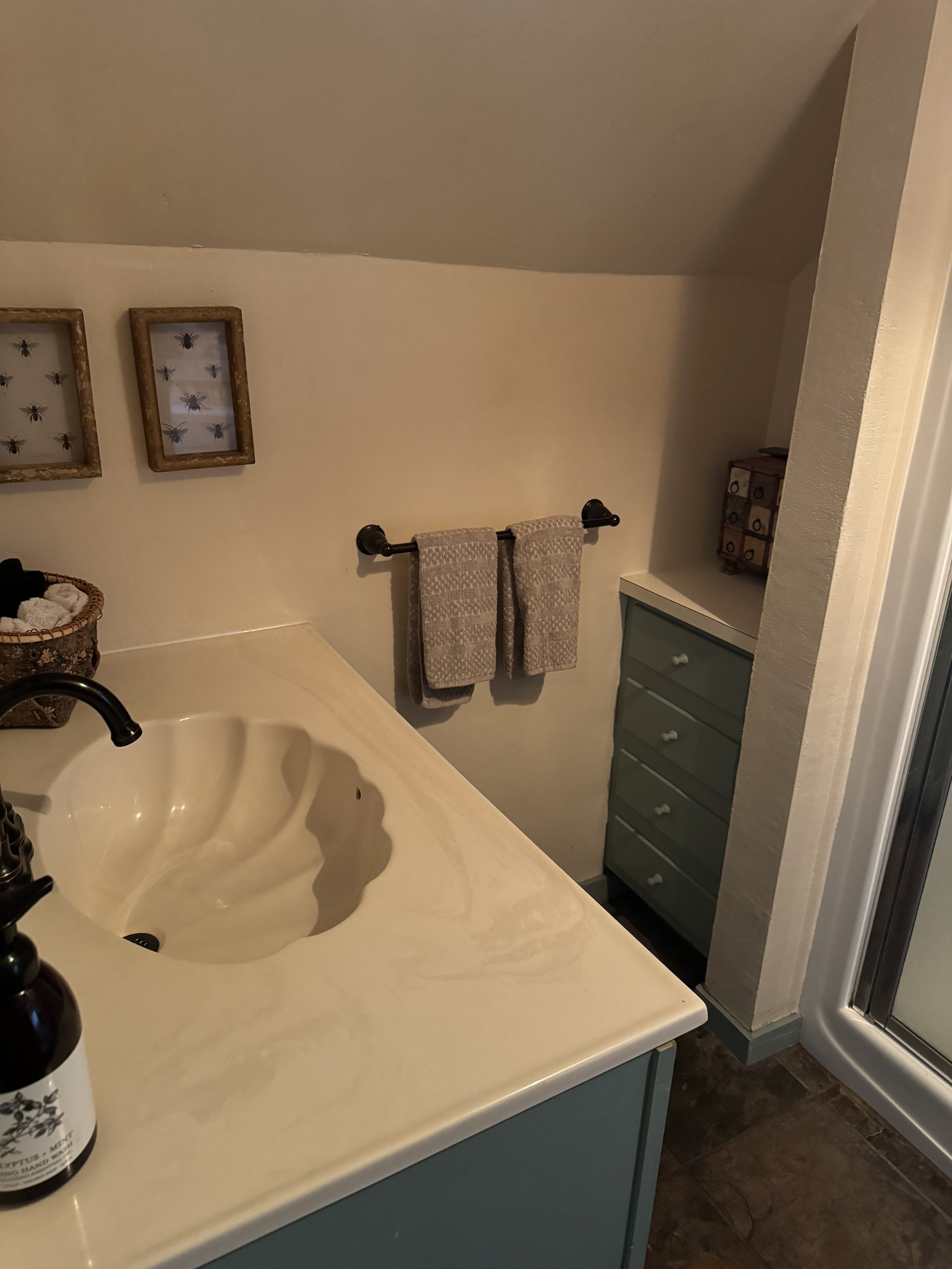 Upstairs bathroom with shower