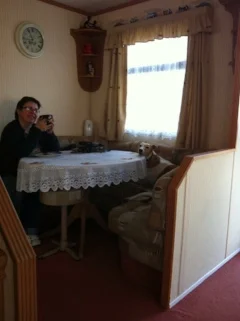 Beau having breakfast with her mum Debbie xx