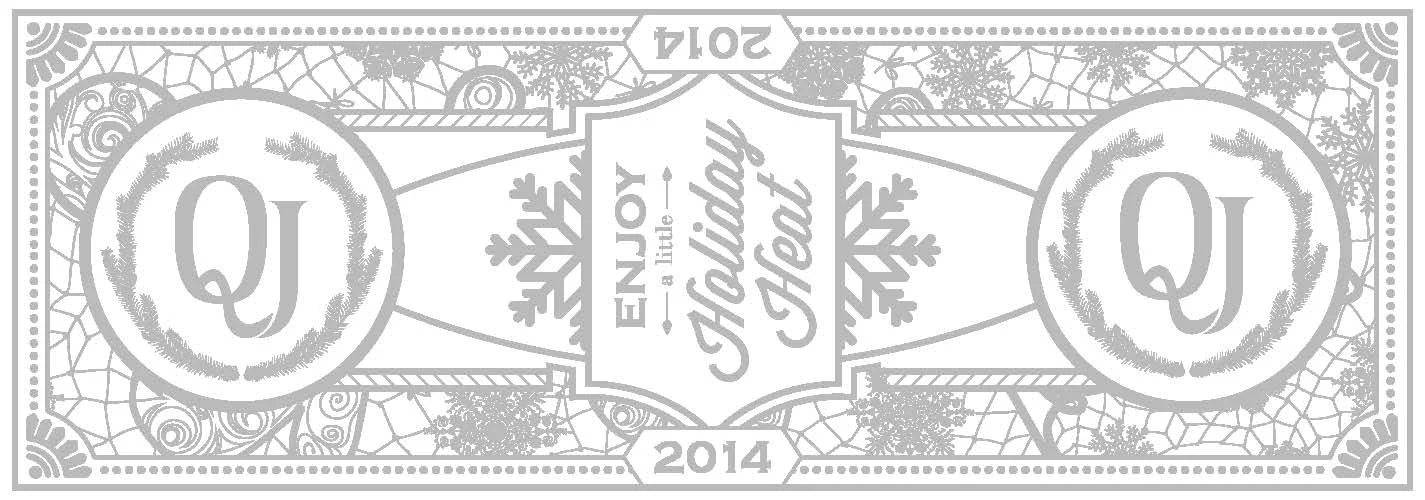 A close up detail shot of the design for the custom foil box seal.