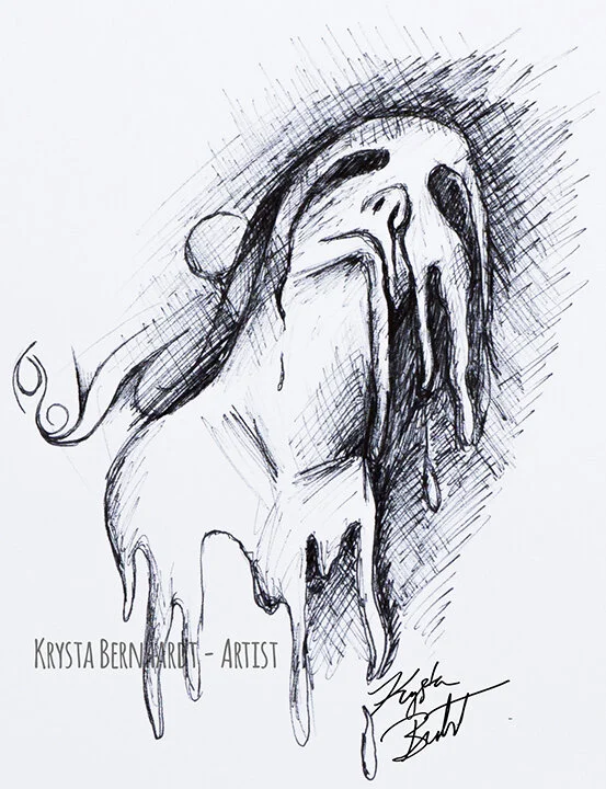 Pen And Ink Expressive Original Artwork For Sale Krysta
