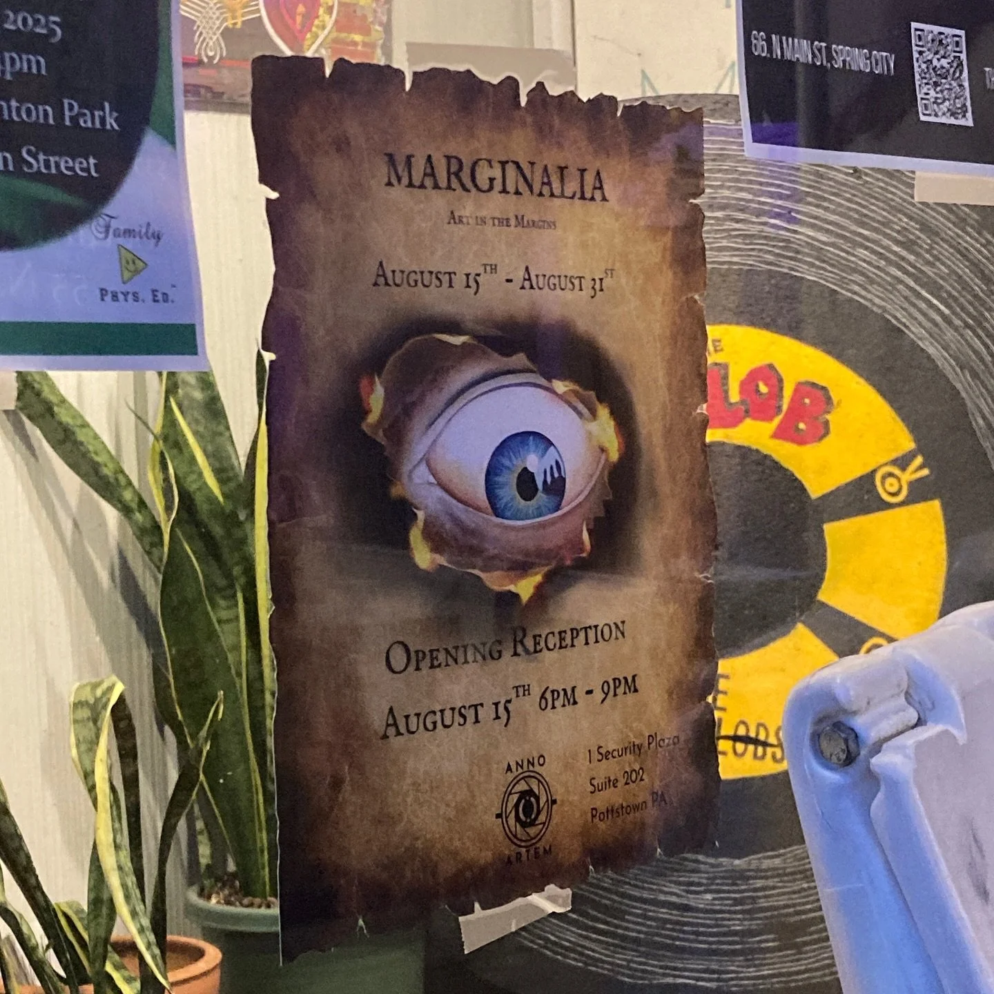Saw my eye painting in a window on an @annoartem poster in Phoenixville over the weekend! That was a fun surprise! 👁️🤘🏼