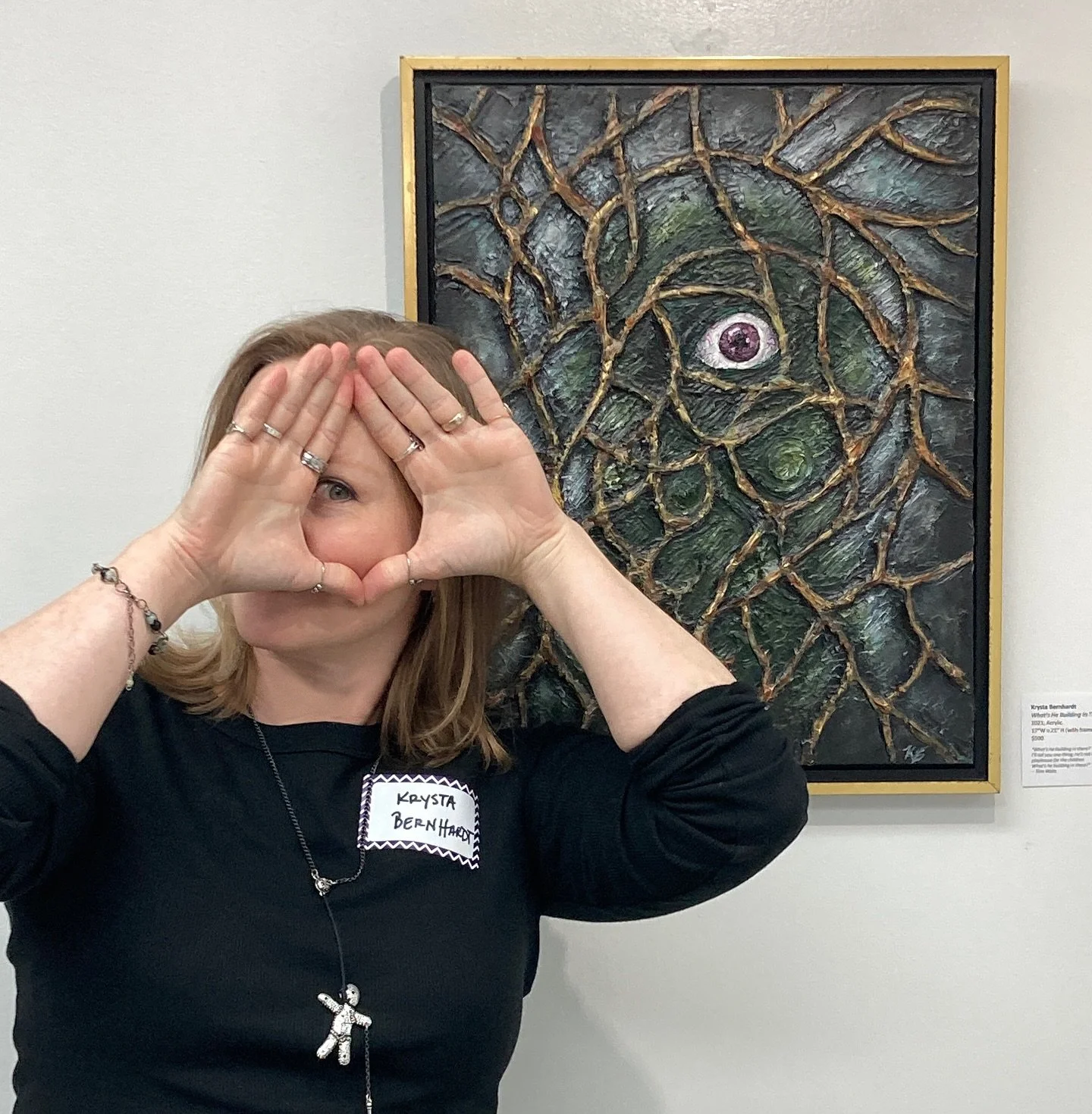 Visited my creepy art babies tonight at the opening reception for the &ldquo;Bella Oscurita&rdquo; exhibit at @eclipsec3 in Lansdale! The show will be on display through Nov 1st so stop by the gallery and show some love to amazing local talent at one