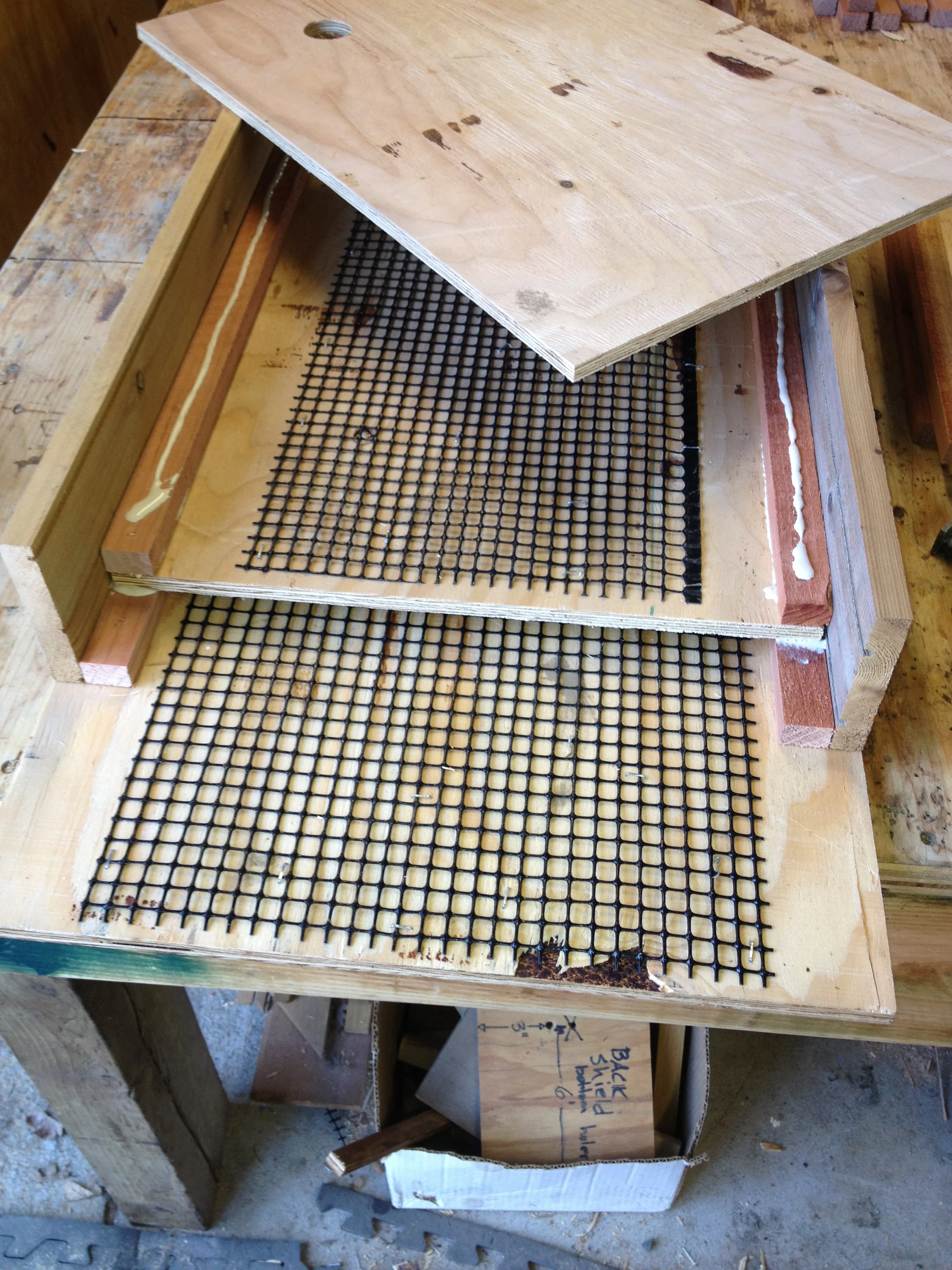 Bat house under construction