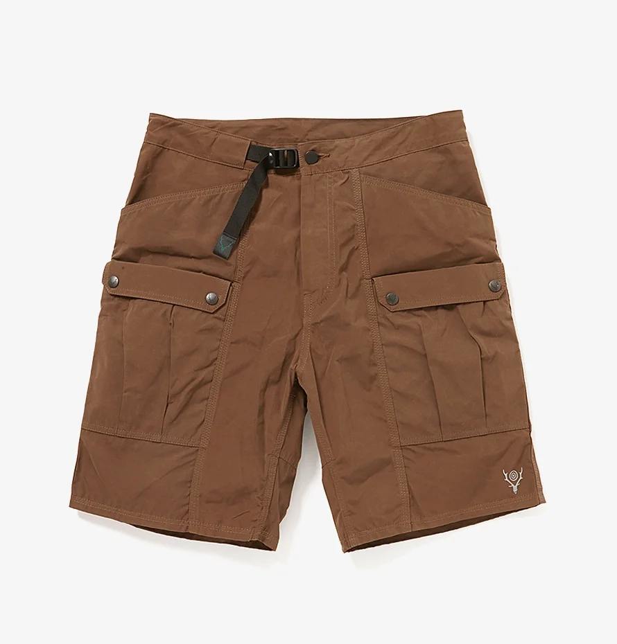 South2 West8 Belted Harbor Short with Made from water-repellent polyester/wax-cotton blend fabric. Available via COVERCHORD.