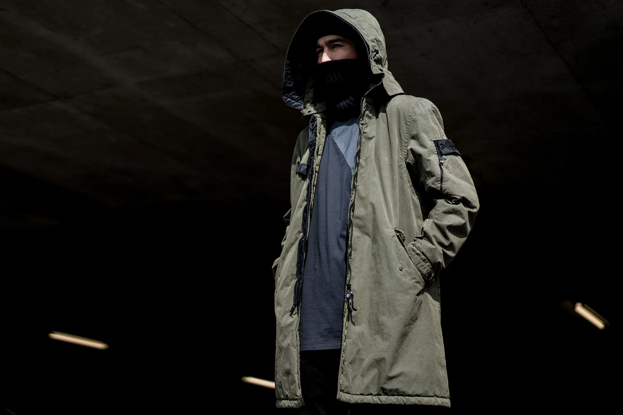 Stone Island Shadow Project Tela 50 Fili 2L Garment Dyed Anti Drop Agent Coat