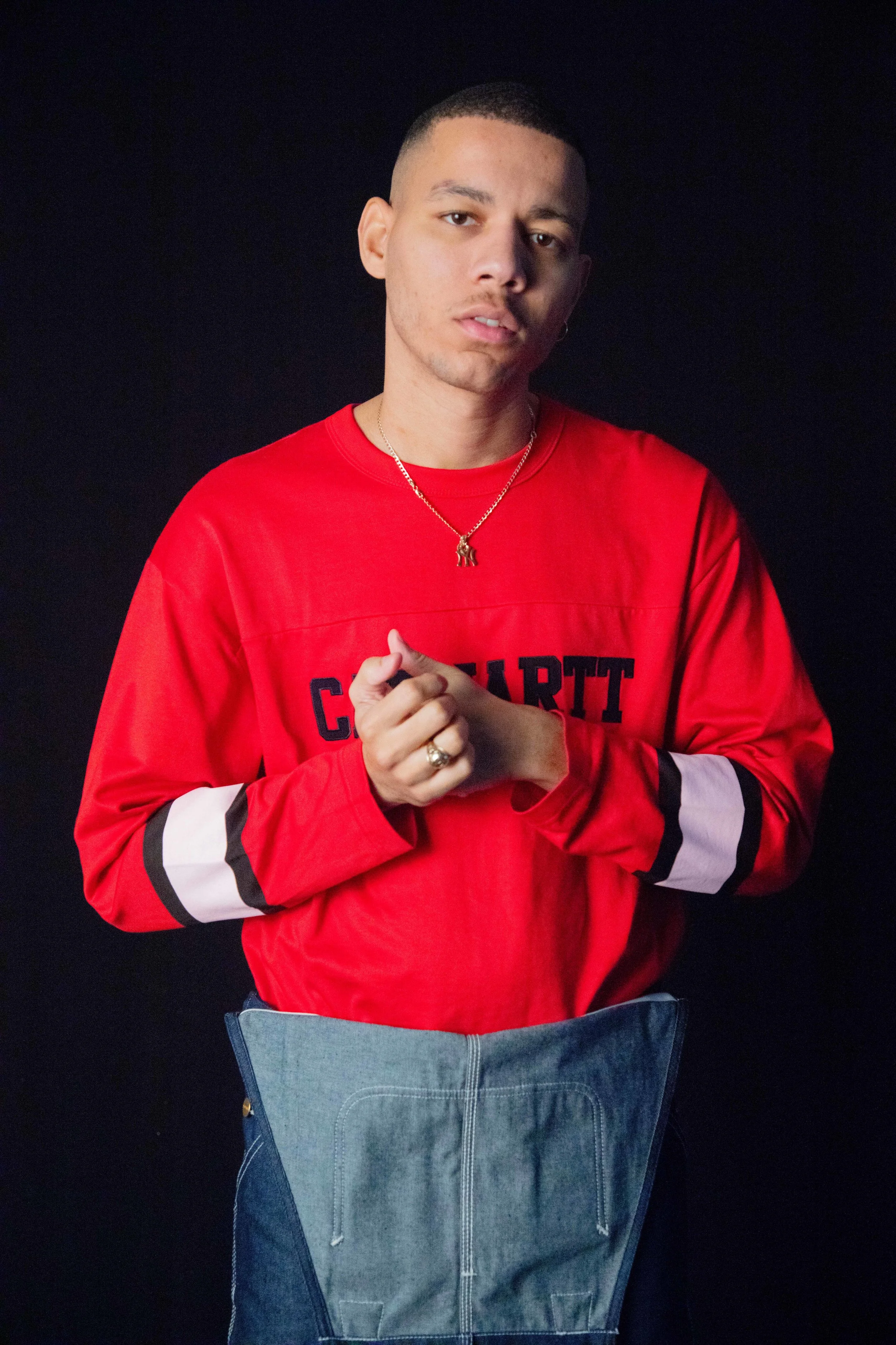 L/S Thorpe College T-Shirt, Bib Overall