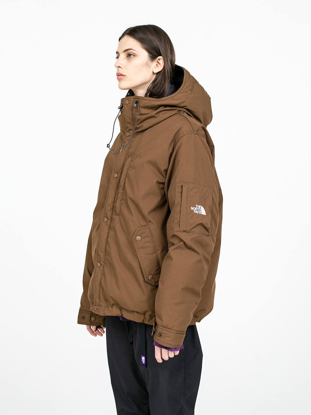 the north face purple label hooded down coat