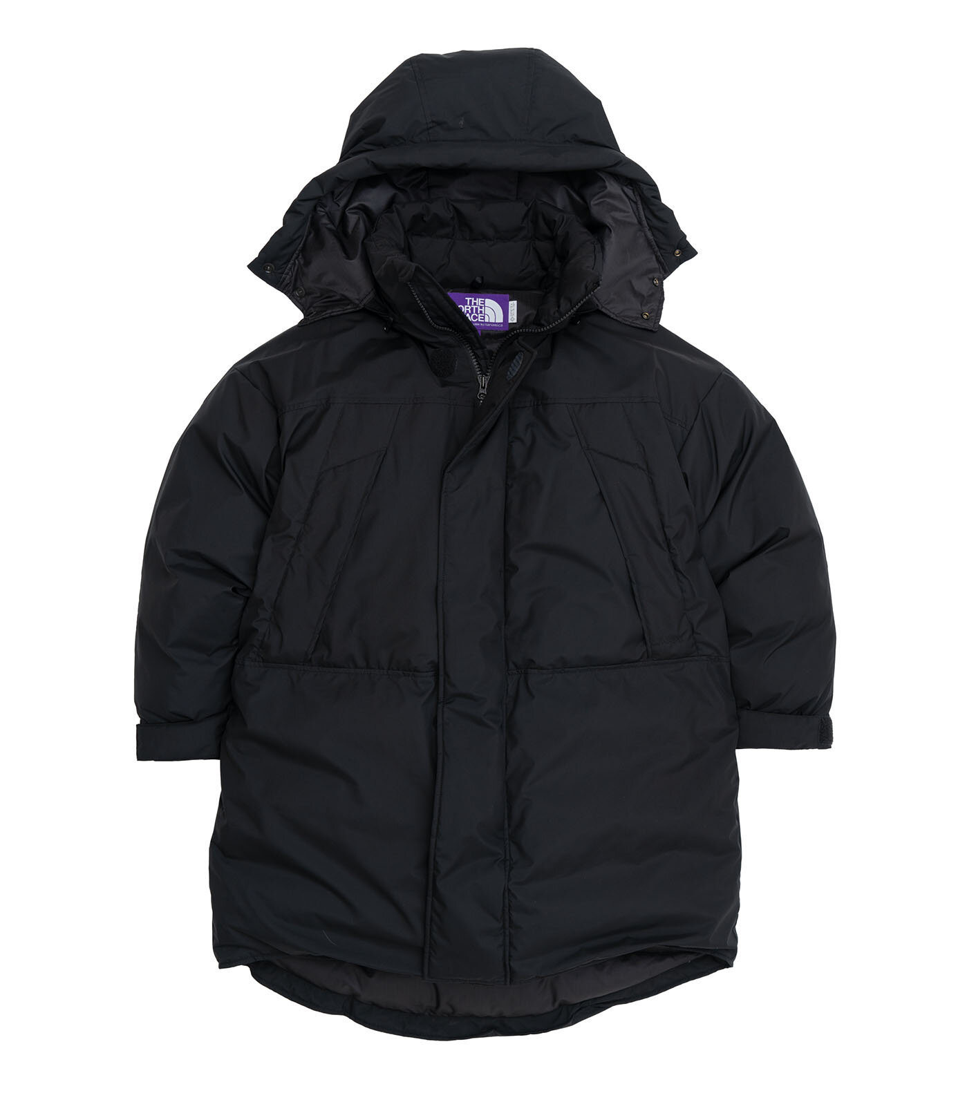 north face purple label hooded down coat