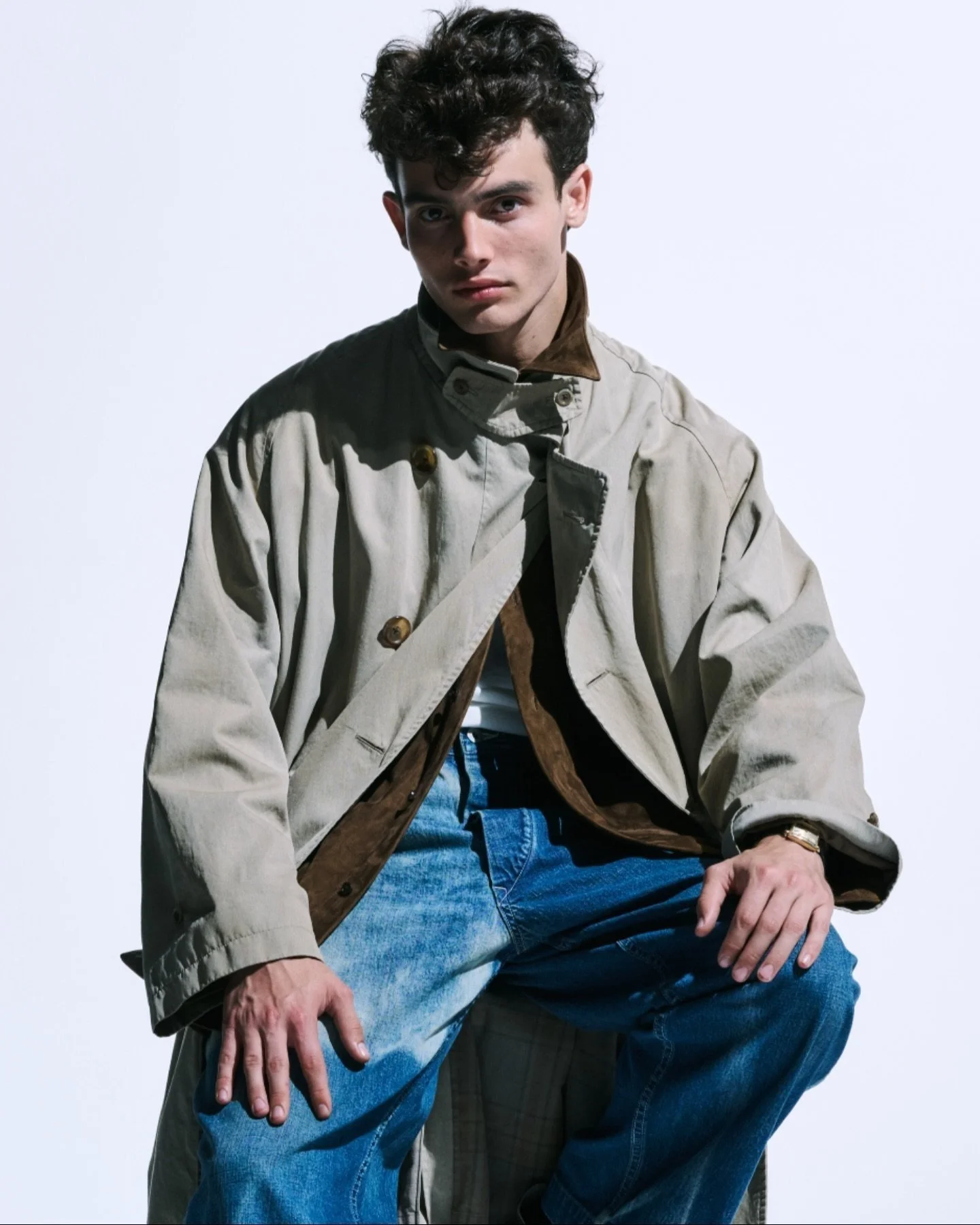 a.presse 25FW Vintage Sweatshirt Grey A.PRESSE Vintage Half Zip 
