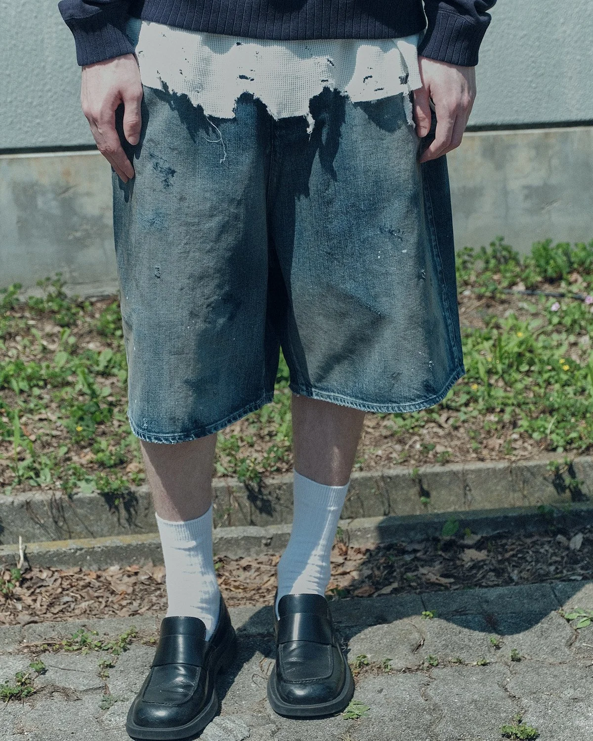 ANCELLM Creates the BOXY DENIM PAINTER SHORTS EX Exclusively