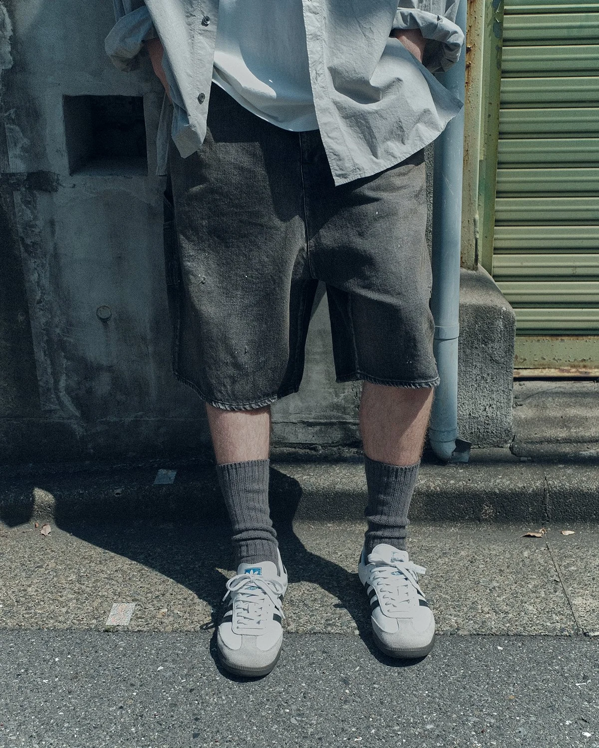 パンツ ANCELLM BOXY DENIM PAINTER SHORTS EX ANCELLM Creates the BOXY DENIM PAINTER SHORTS EX Exclusively