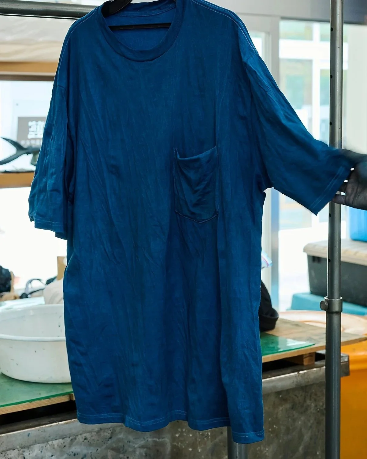 Ryukyu Indigo Research Institute Individually Hand Dyes Original Graphpaper Clothing