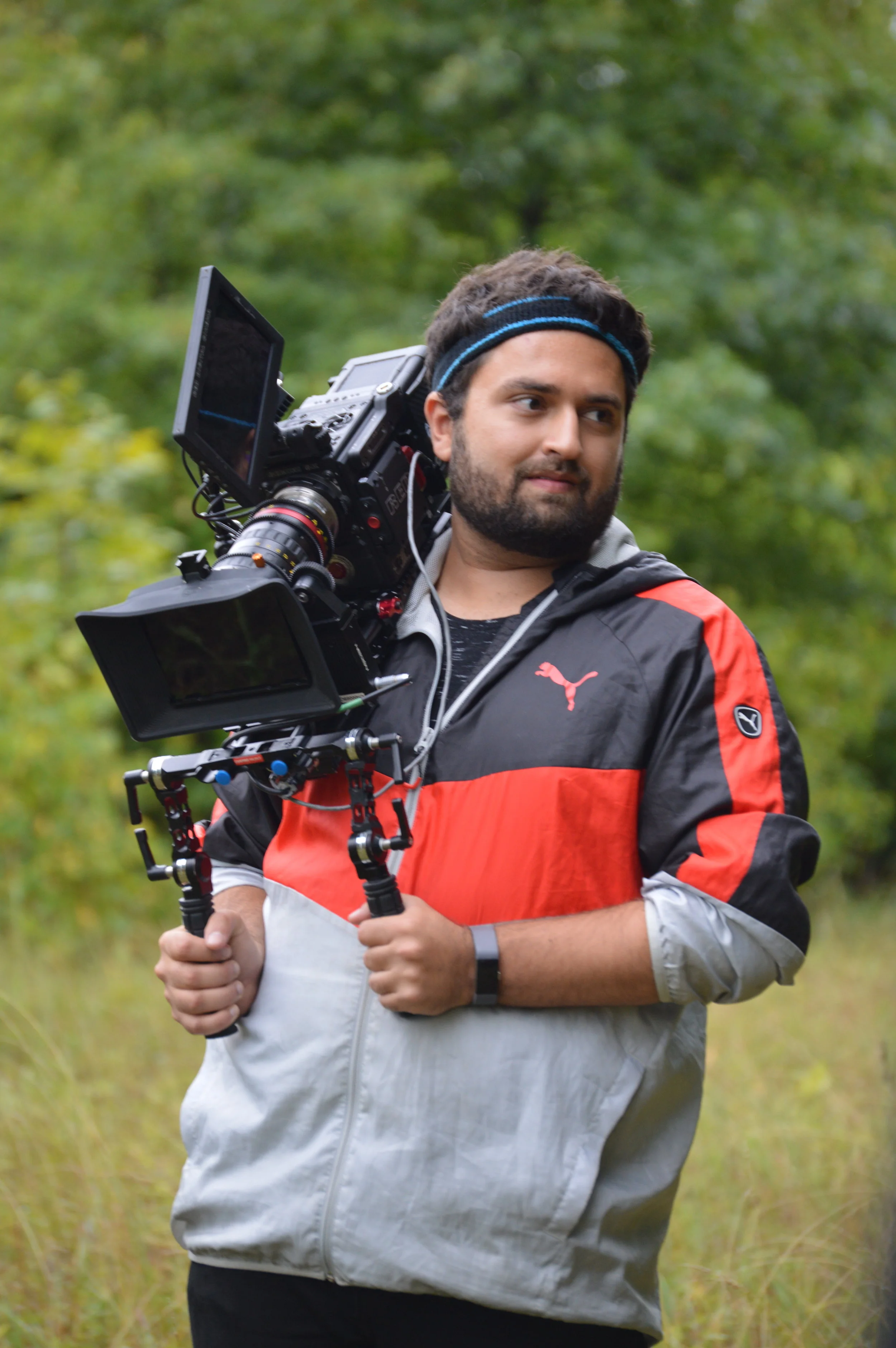 Shaan shooting on a Red Gemini on set of Saved By Grace, 2018.