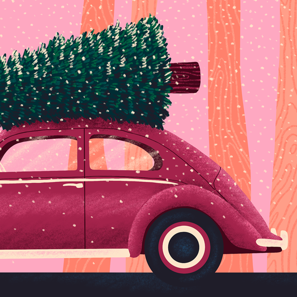Christmas Buggie Greeting Card Andrea Sanchez