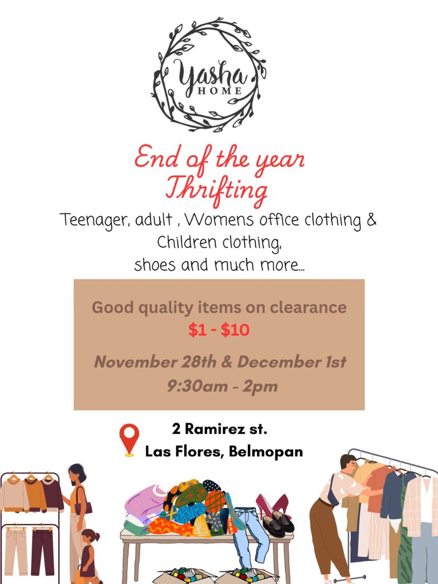 🏷️ ‼️SALE TIME ‼️🏷️
November 28th + December 1st
9:30am- 2pm