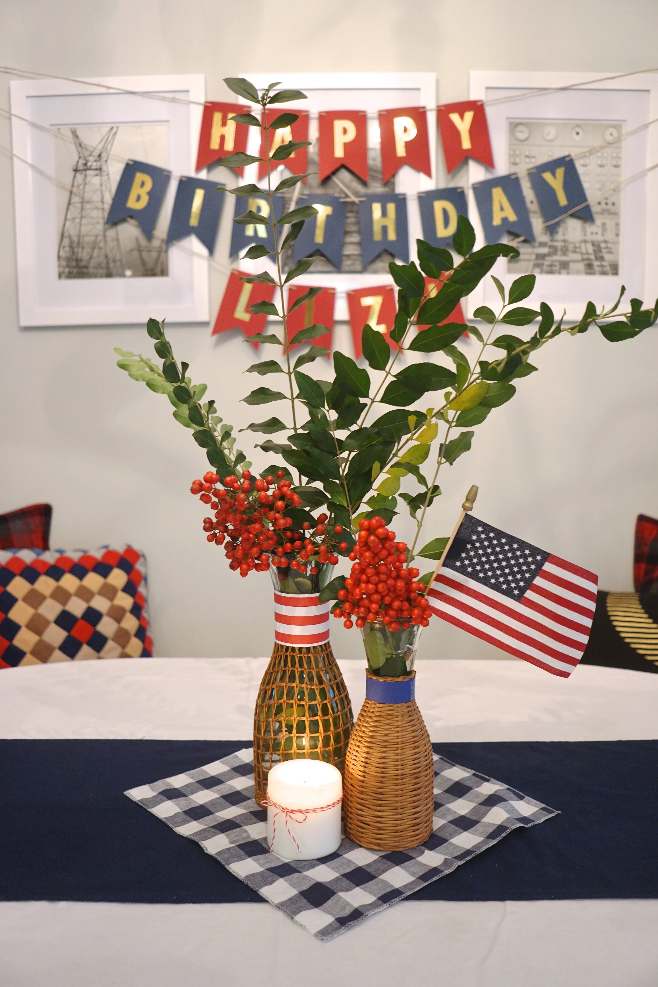 Americana Birthday Bash What do you do for your best friend whose favorite holiday is Independence Day, but her birthday is in February? Throw an American-themed birthday party, of course! With a "Famous American" costume contest, hamburgers and corndogs, and a heavy dose of red, white and blue, this birthday party is all fireworks!