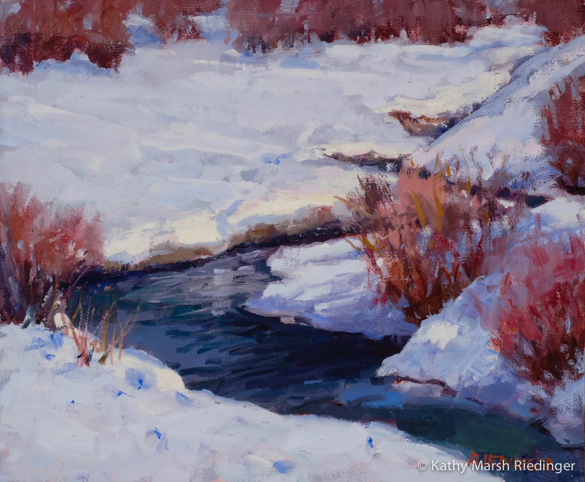 Winter Reds 10x12 - Oil on Board Contact Kathy