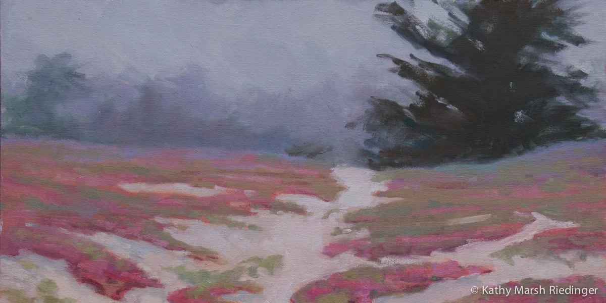 Mist on Dunes 24x12 - Oil on Board Contact Kathy