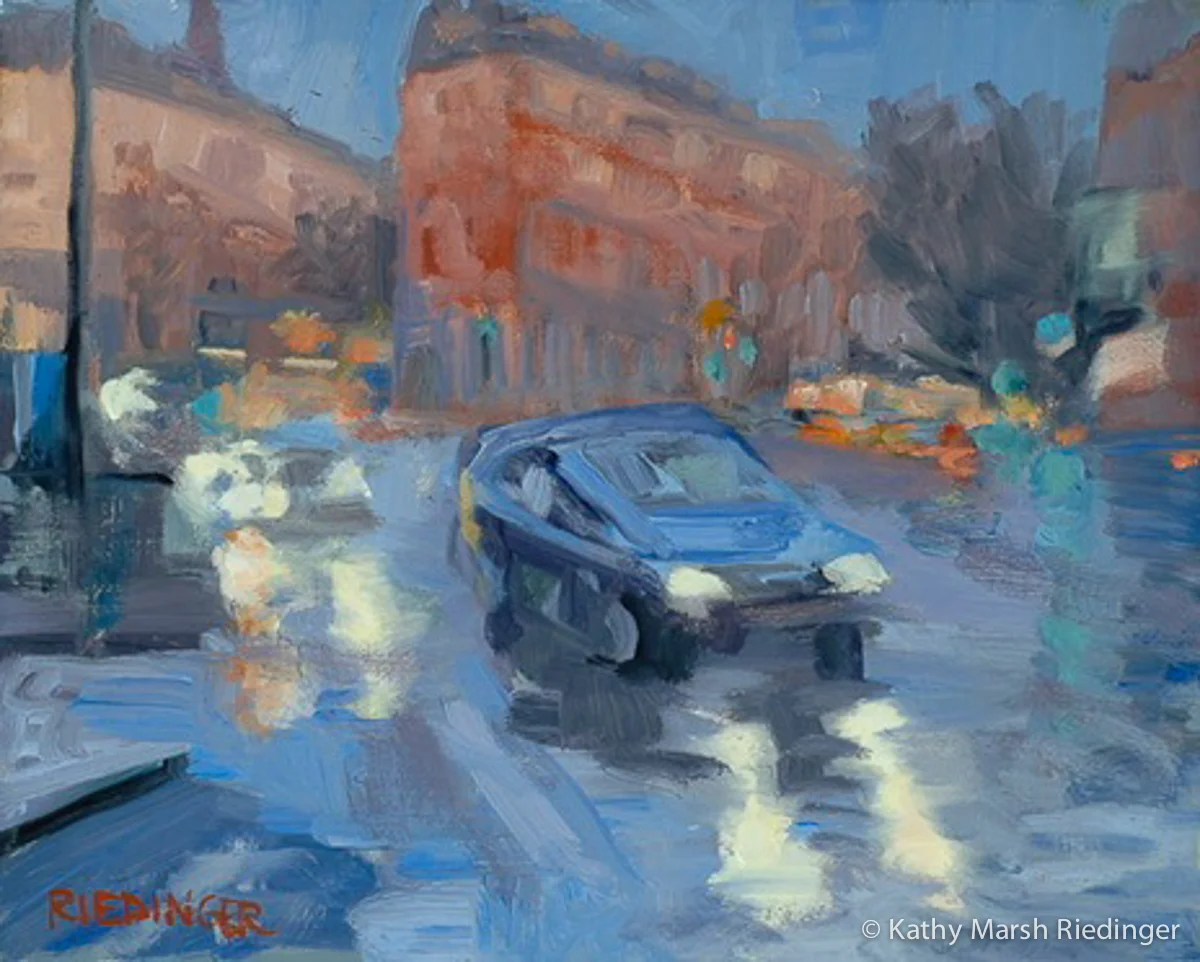 Rush Hour, Paris 8x12 - Oil on Board Sold