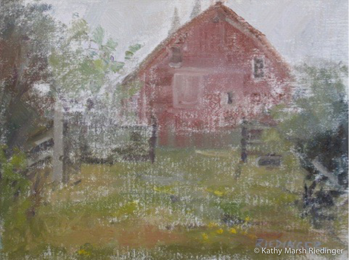 Cuchara Barn 9x12 - Oil on Board Sold