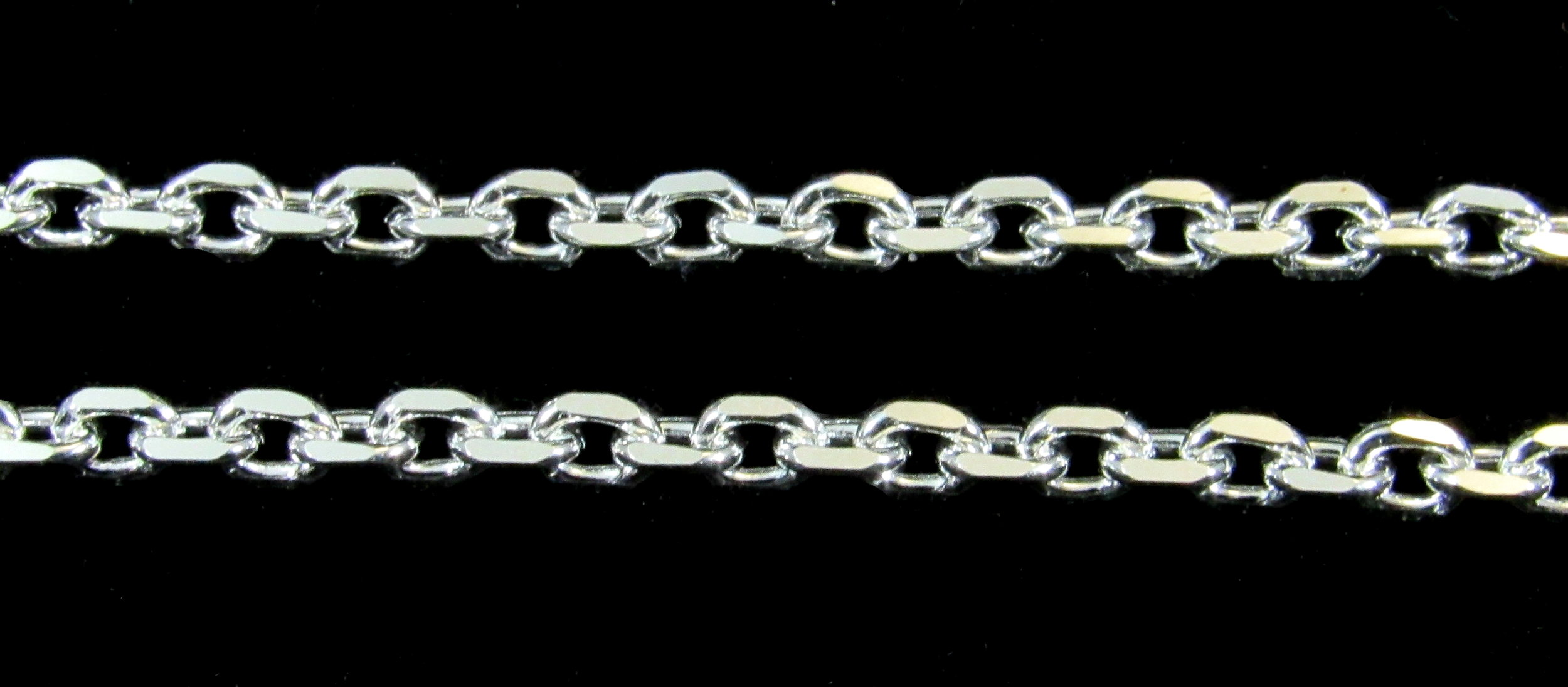 2.7MM Solid 925 Sterling Silver Italian Anchor Link Cable Chain Made in Italy 