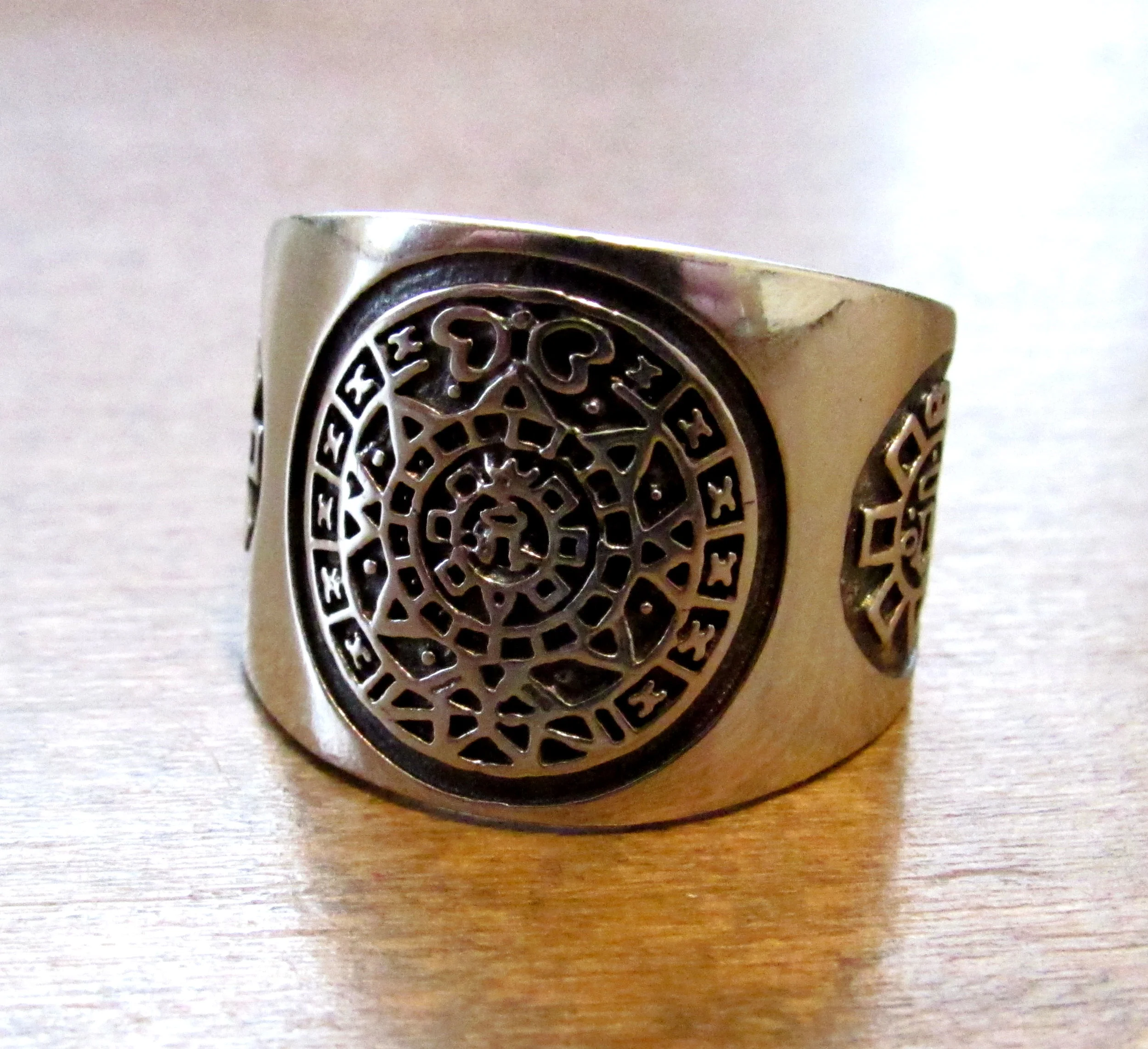 Sterling Silver Mayan Calendar Ring Renegade Jewelry