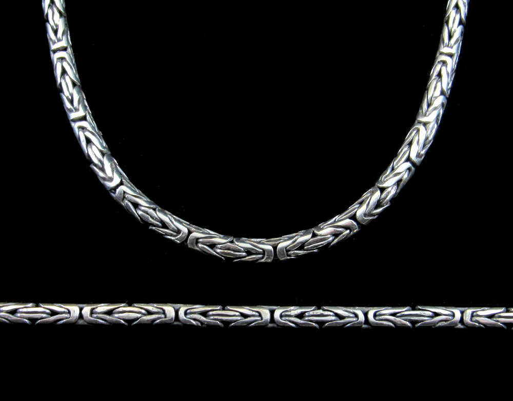 3MM Handmade Sterling Silver Bali Byzantine Chain — Renegade Jewelry