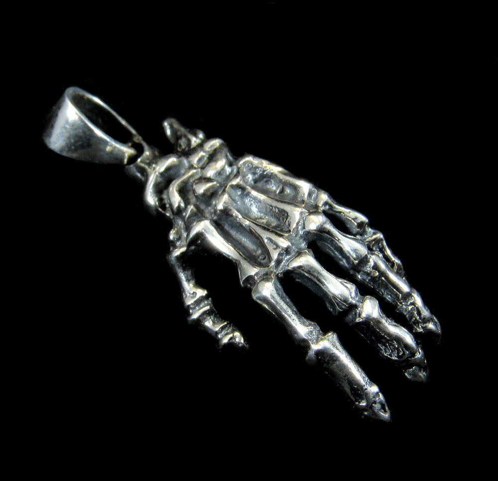 Sterling Skeleton Hand Pendant 925 Silver