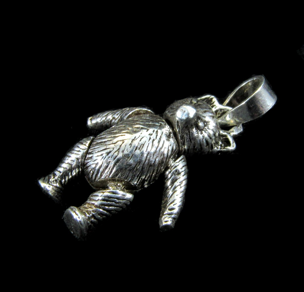 Sterling Silver Ride or Die Teddy Bear Necklace for Men — WE ARE