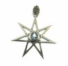 Solid 925 Sterling Silver and Blue Topaz Gemstone Elvin Star Pendant by Peter Stone