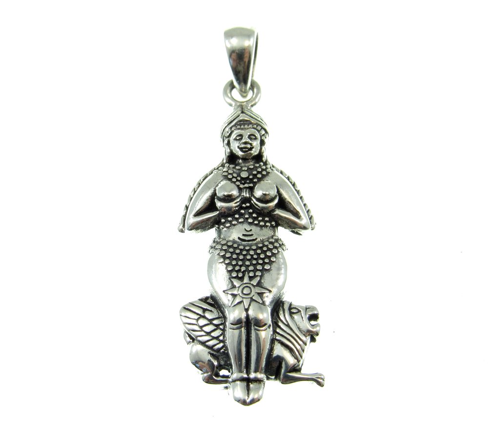 Sterling Silver Inanna/Ishtar Goddess Pendant by Oberon Zell Sterling Silver Inanna/Ishtar Goddess Pendant by Oberon Zell