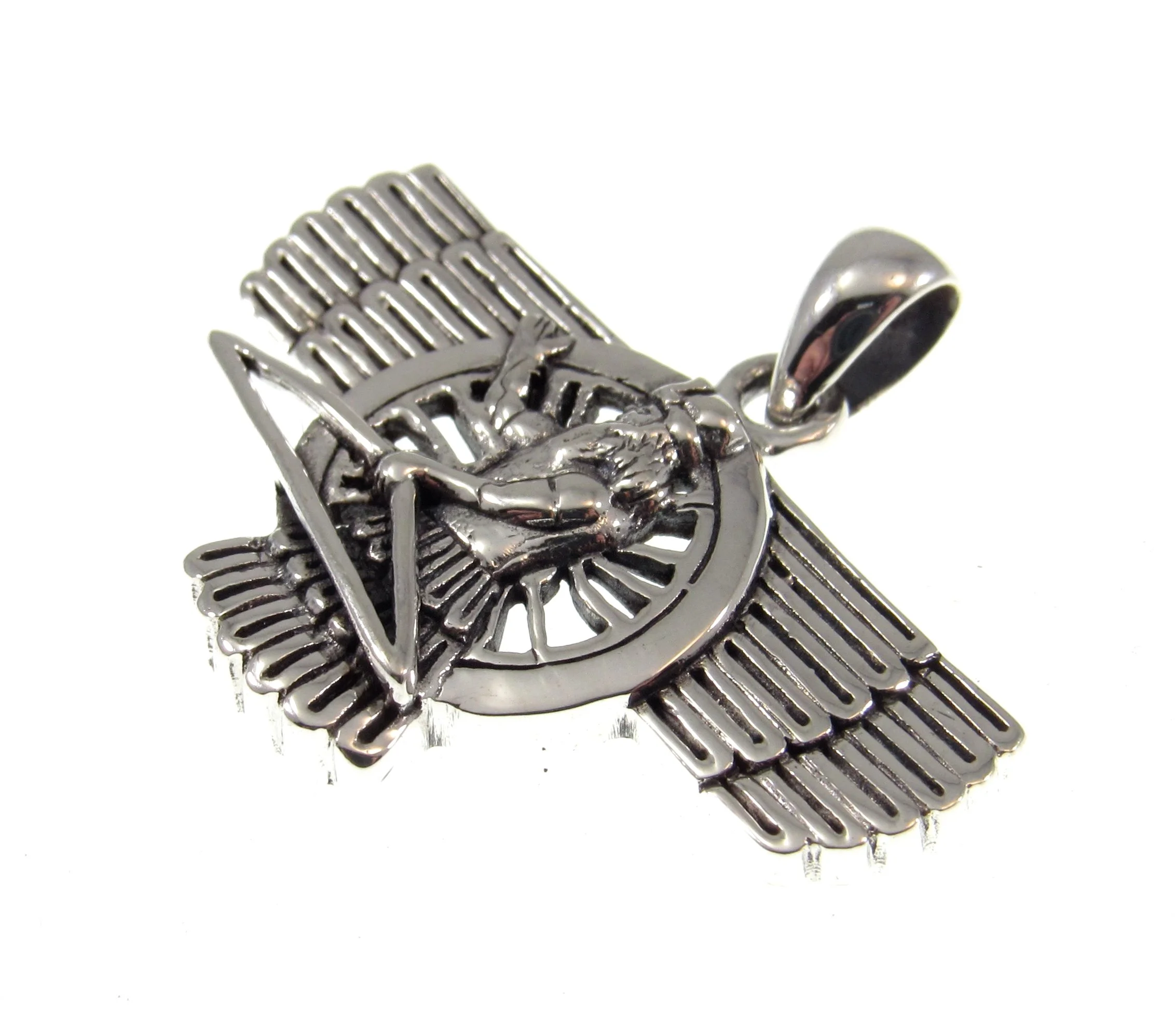 Sterling Silver Assyrian God Ashur Pendant — Renegade Jewelry