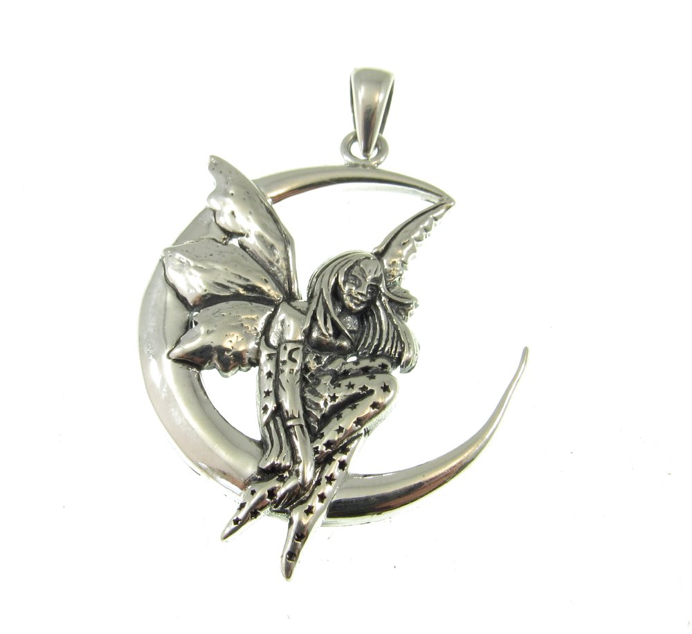 Moon Dream Fairy Pendant by Amy Brown sterling silver