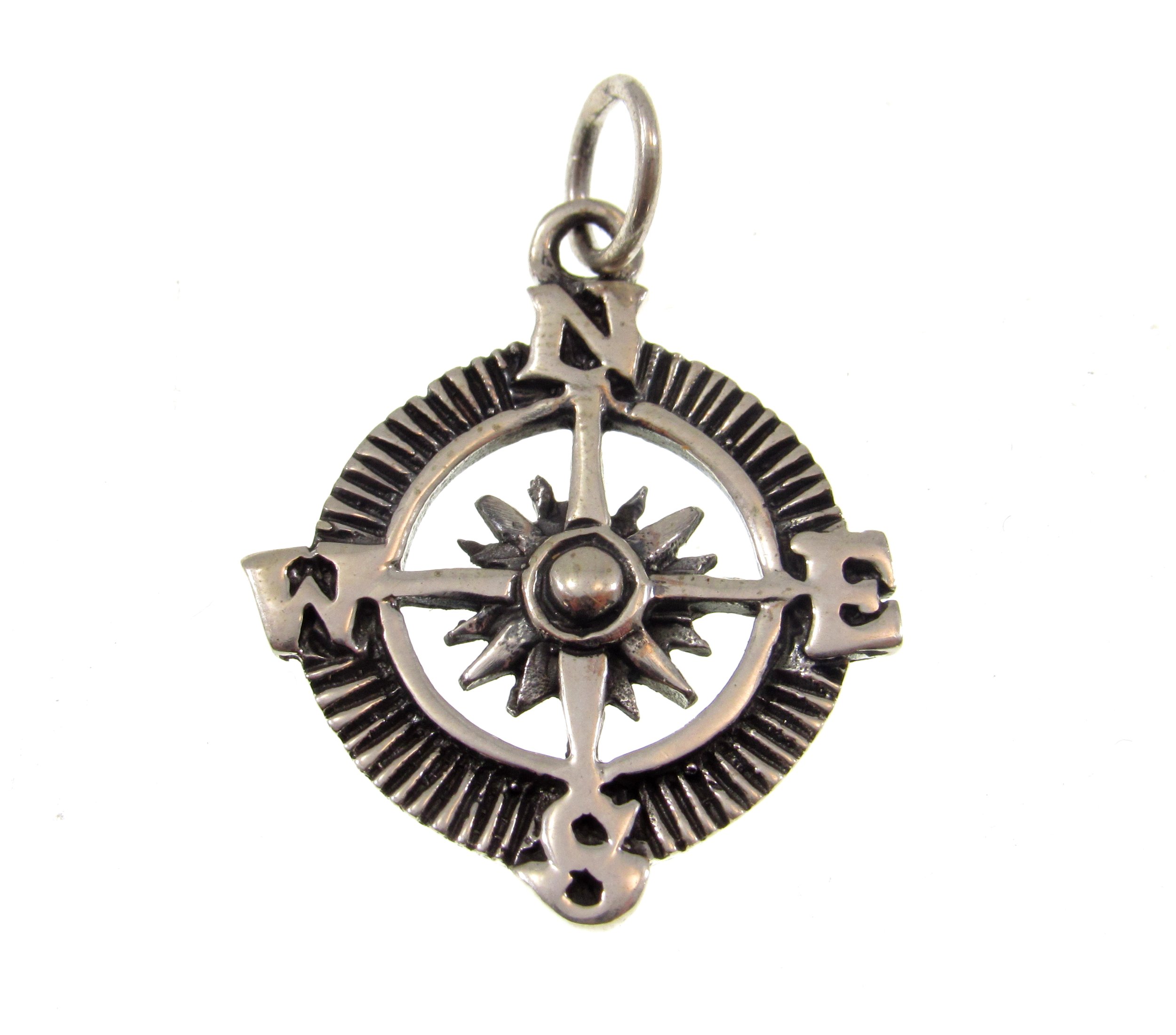 Sterling Silver Nautical Compass Pendant — Renegade Jewelry