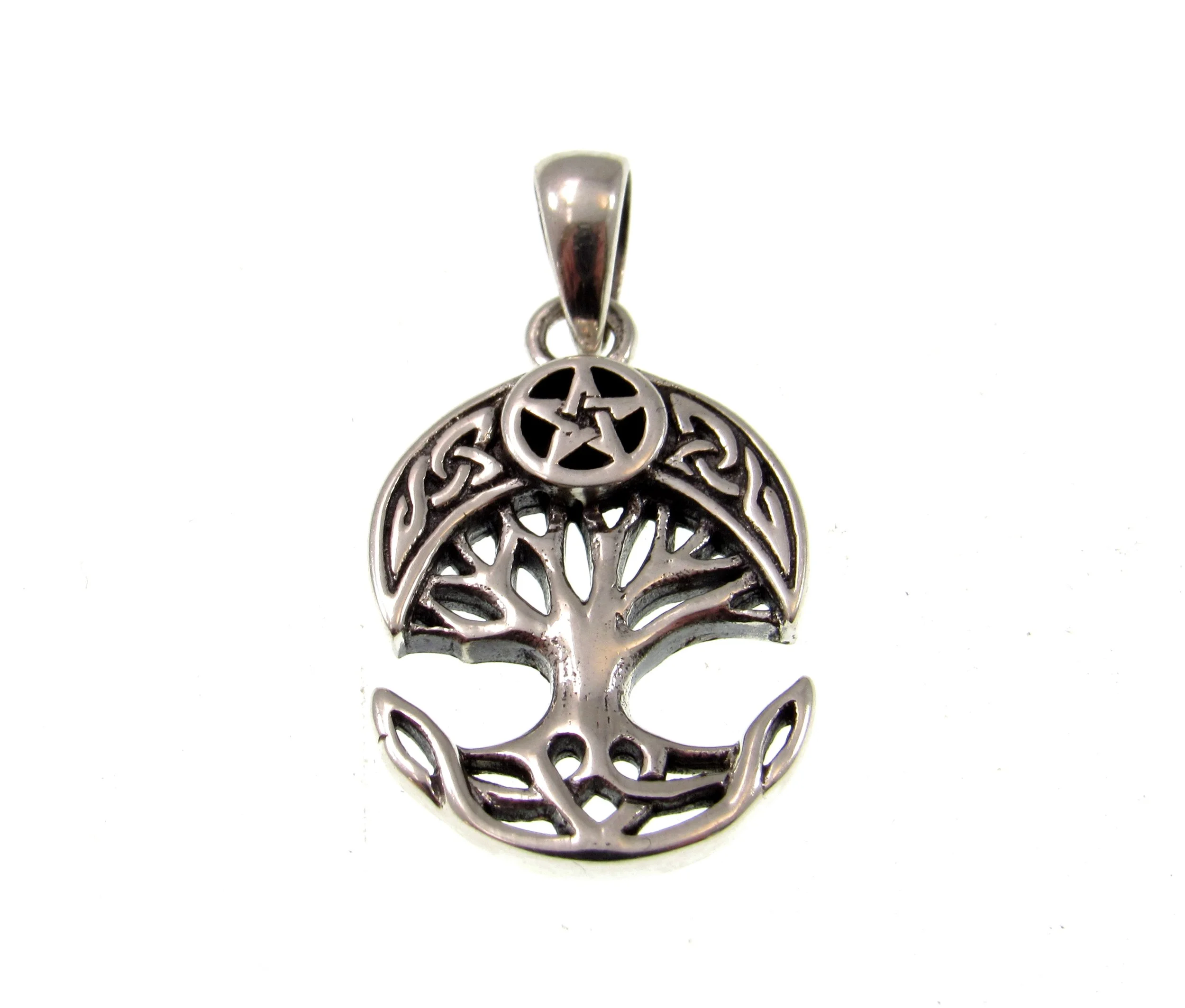 Sterling Silver Crescent Moon & Star Tree of Life Charm — Renegade Jewelry