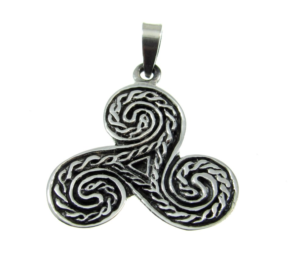 Tri Spiral Necklace in Silver 