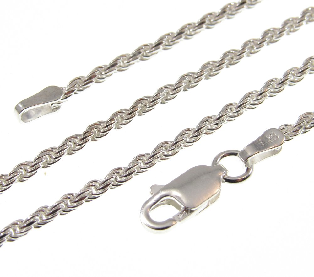 2MM Sterling Silver Italian Diamond Cut Rope Chain — Renegade Jewelry