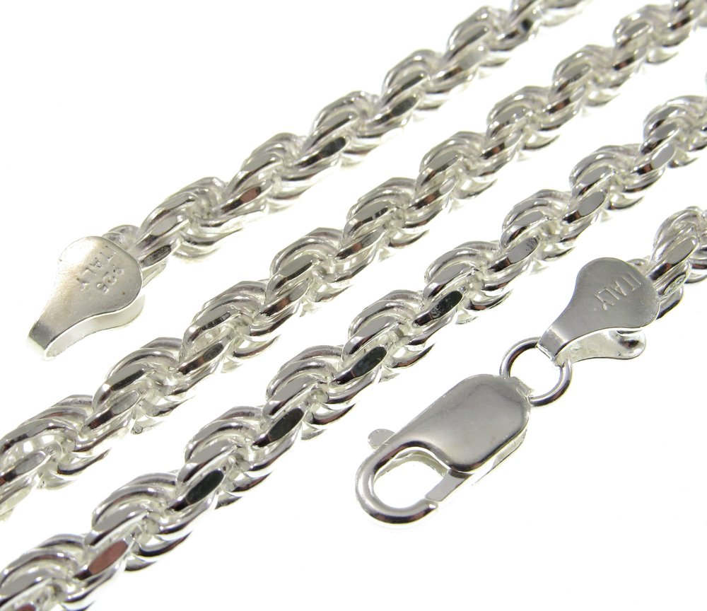 Solid 925 Sterling Silver Figaro Chain Necklace ITALY Men Women