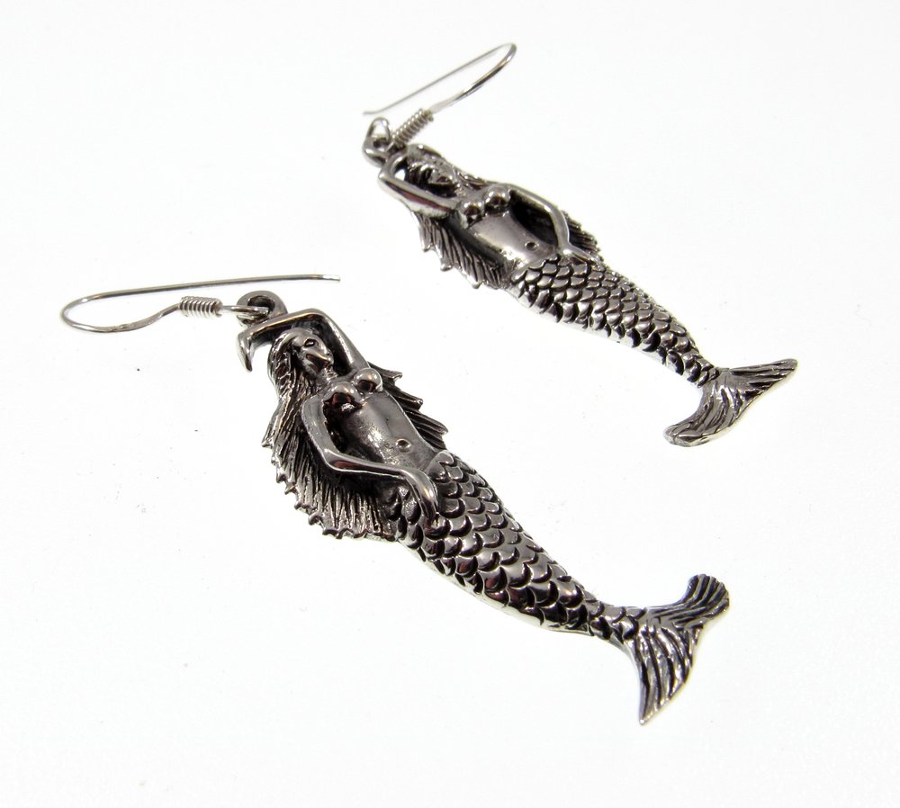 Sterling Silver Mermaid Small Dangle Earrings