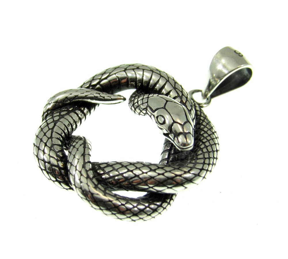 Solid 925 Sterling Silver Interwoven Snake Pendant Solid 925 Sterling Silver Interwoven Snake Pendant