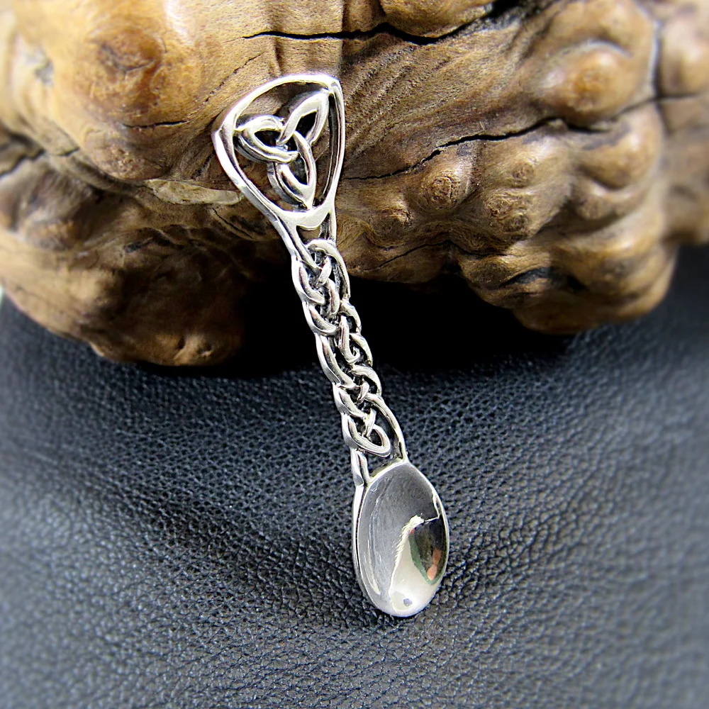 Solid 925 Sterling Silver Celtic Trinity Knot Salt Spoon
