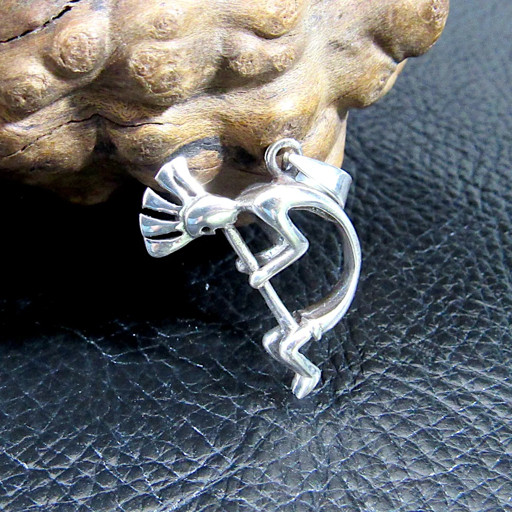 Solid 925 Sterling Silver Kokopelli Magical Mirth Pendant