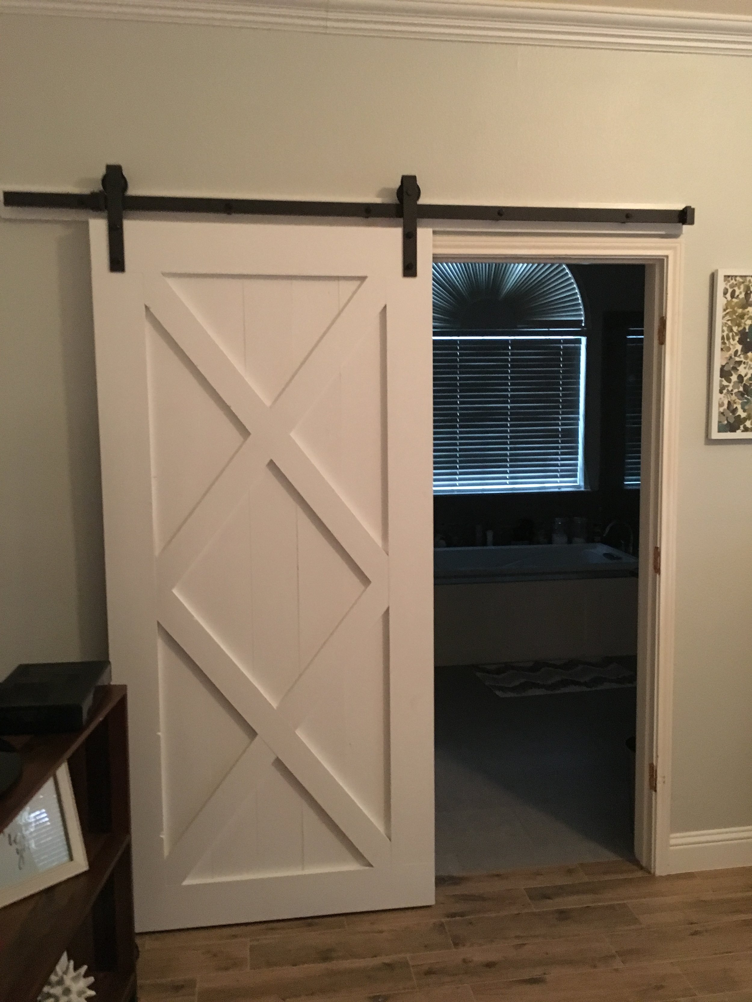 Double X-Brace Barn Door, with No Mid-Bar (Single Slab Back) 
